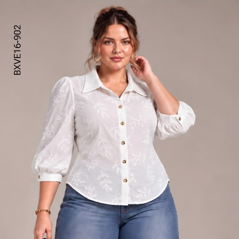 Blusa Plus Botones metálicos dorados P 902