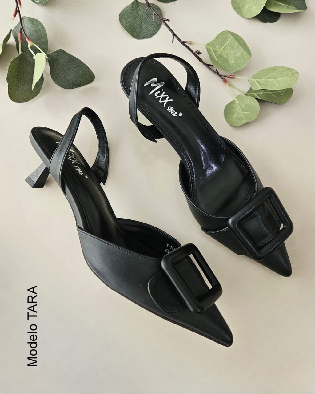 Stiletto tacón de aguja aplicación en punta TARA