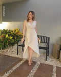 Vestido midi cruzado escote en V T 2210