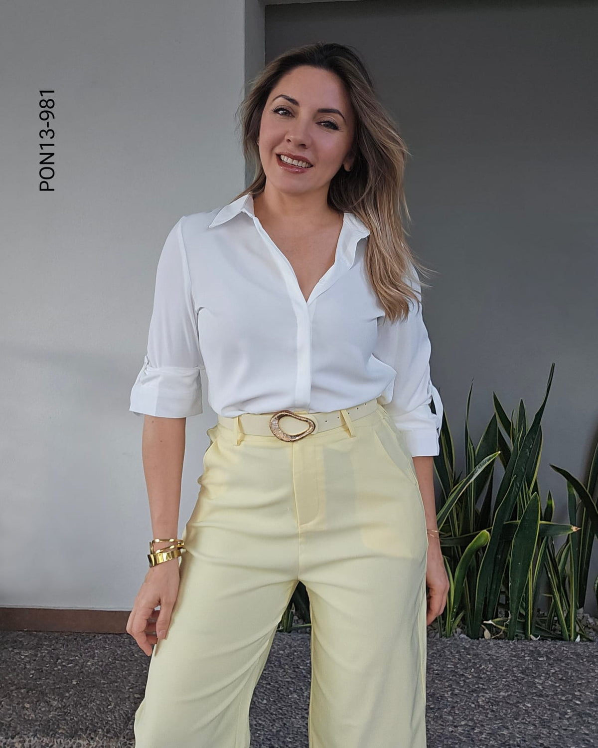 Pantalón Wide Leg Tiro Alto M 981