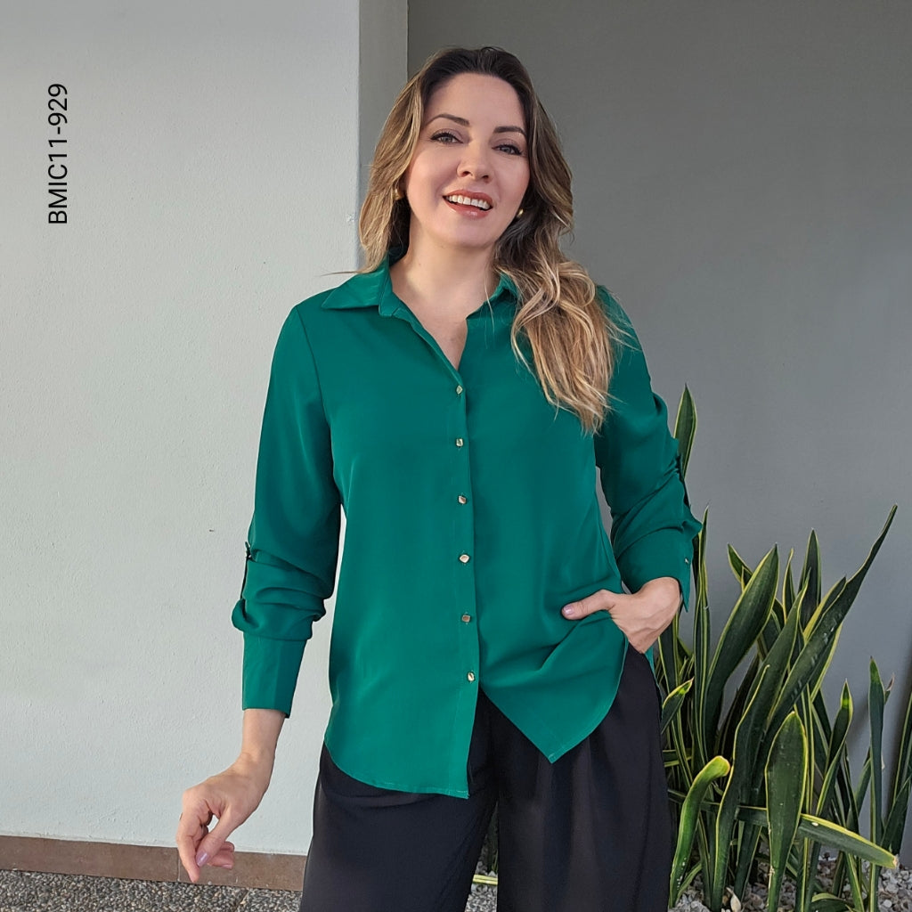 Blusa manga larga corte casual K 929