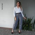 Pantalón de vestir gris con textura P 5361