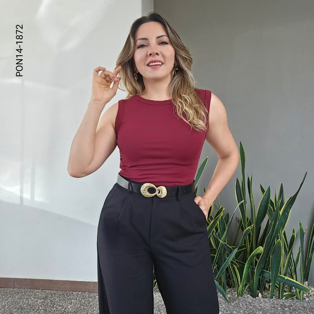 Pantalón Wide Leg de Vestir con Pinzas N 1872