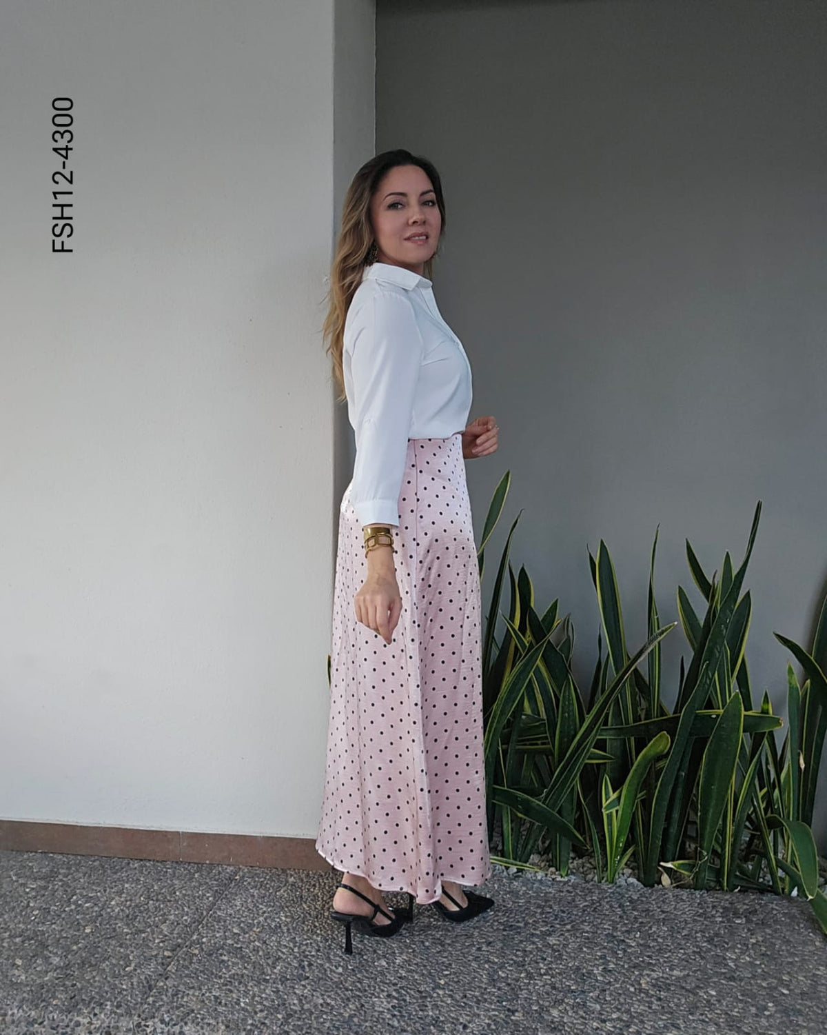 Falda maxi de lunares atemporal L 4300