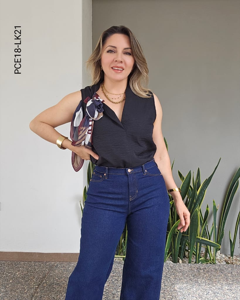 Pantalón de mezclilla wide leg R LK21